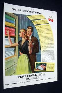 PEPPERELL Sheets & Blankets man & woman 1946 print Ad  