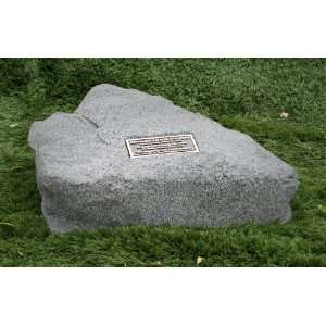  Cast Stone Memorial Rock   Design 7 with Bronze Plaque 