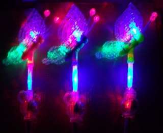 Flashing Multi Color LED Butterfly Pink Blue Green )  