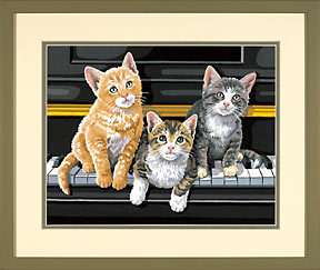 DMS91144 Musical Trio (Cats/Piano) (14x11) Med.Paint  