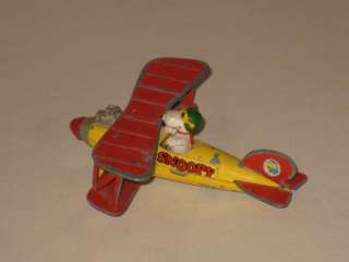 Snoopy Vintage Tin Airplane Toy Aviva 1965 Peanuts  