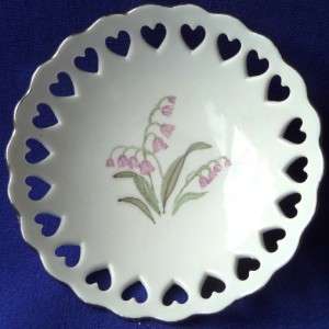 Fine Bohemian China Footed Cut Out HEART FRUIT BOWLS  