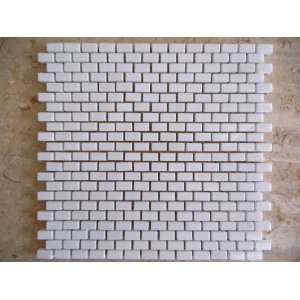  Thassos white small brick mosaic polished 5/8x1 1/4
