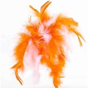  Natural Tangerine & White Feathers Attached to Alligator 