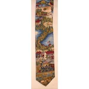   Cross Country by Rail   Circa 1883 Mens Neckties Silk Toys & Games