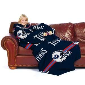 Tennessee Titans NFL Adult Stripes Huddler Throw Blanket with Sleeves 