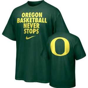  Oregon Ducks Youth Nike Basketball Never Stops Green T 