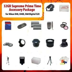  32GB Supreme Prime Time Acessory Package For The Nikon D40 D40X 