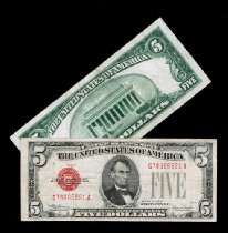    Money Store   $5 Series 1928 Big Red Seal Old Rare U.S. Paper Money