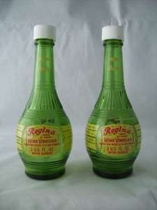 Regina Wine Vinegar 3oz Glass PEPPER SHAKERS Vintage  
