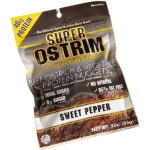 Ostrim High Protein Snack, Beef, Ostrich, & Vegetable Protein Nuggets 
