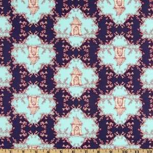  44 Wide Tina Givens Opal Owl Trellis Blue Fabric By The 