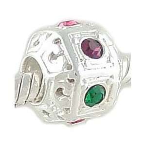   Silver MultiColor Crystal Bead fits PANDORA Charm Bracelet GIFT BOXED