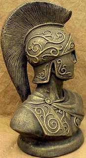 Greek Roman Art Spartan Bust Soldier Statue Sculpture  