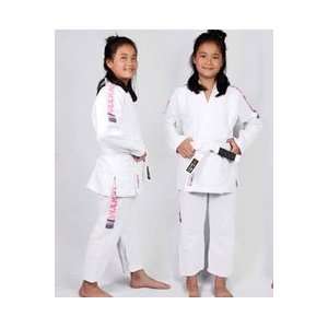   Pro Light Kids Jiu Jitsu Gi White with Pink Patches