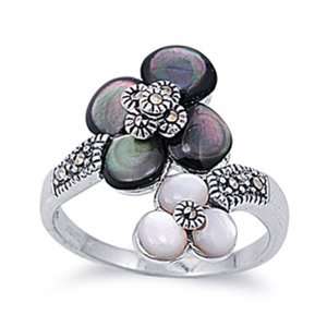   Abalone & Mother of Pearl w/ Marcastie Ring 19MM ( Size 6 to 10) Size