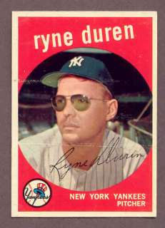 1959 TOPPS #485 RYNE DUREN YANKEES VG EX  