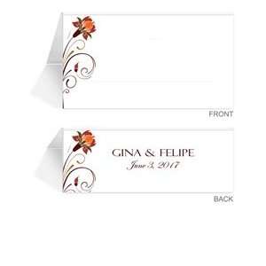  210 Personalized Place Cards   Orange Nuevo Office 