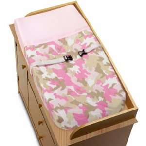    Pink and Khaki Camo Changing Pad Cover by JoJo Designs Beige Baby