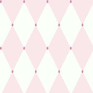  Harlequin Pink & White with Pink Gems Wallpaper
