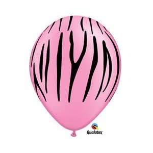   Pink with Zebra Stripes Latex Balloons Pink Black Party Toys & Games