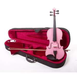  Size 4/4 Student Beginners Violin with Case and Accessories   Pink 