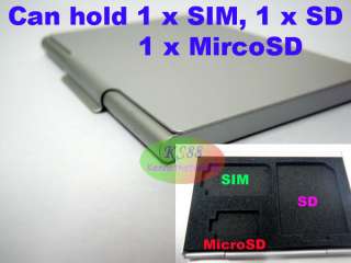 Aluminum Memory Card Holder Case SD MINI MICRO T FLASH  