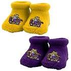 LSU Tigers Gold Purple Infant 2 Pack Booties   0 3 MO