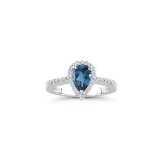 Cts Diamond & 2.03 Cts London Blue Topaz Ring in Platinum 3.0 Jewelry 