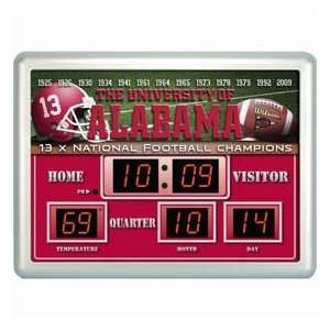   Alabama Crimson Tide Clock   14x19 Scoreboard