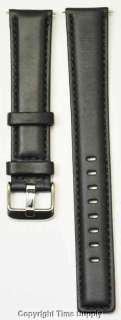20 mm BLACK LEATHER WATCH BAND PADDED EXTRA LONG XXL  
