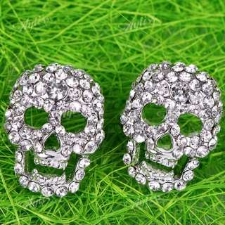 We offer 1 Pair Skull Head Rhinestone Stud Earrings. The earring 