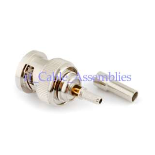 Solder BNC Crimp Plug RF connector for LMR100 1.13mm cable  