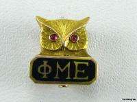 PHI MU EPSILON   fraternity sorority 10k Gold Owl PIN  