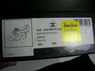 CHANEL Black/Beige Leather Spectator Oxford Heel Bootie Shoes 38 7 7.5 