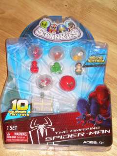   2012 THE AMAZING SPIDER MAN Movie Edition 10 SQUINKIES & Tiny Toys MOC