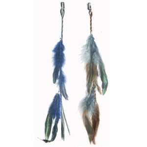  2 X Real Natural Feather Hair Extensions Grizzly Hair 