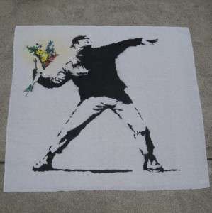Banksy Flower Thrower Canvas Painting Recreation 5X5  