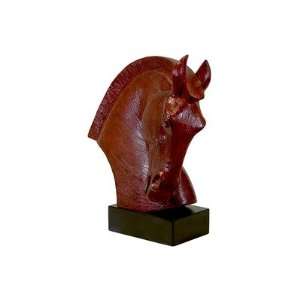  22.5 Red Resin Horse Head Statue