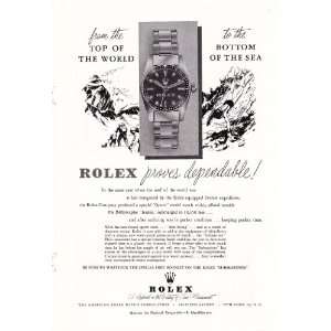  1954 Ad American Rolex Watch Company Oyster Model Bottom 