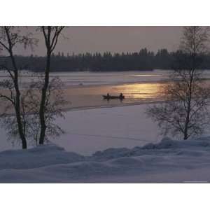 Sitting in Rowing Boat during Winter, Helsinki, Finland Photographic 