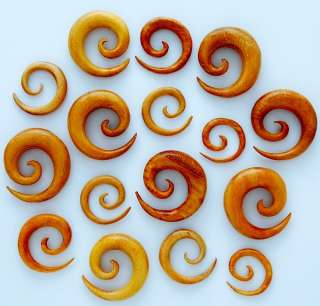 Tapers Spiral Yellow Jackfruit Wood Pair  