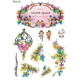   FLOWERS KID Adhesive Removable Wall Home Decor Accents Stickers Decals