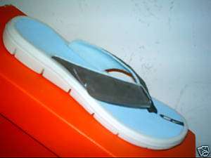 NIKE Womens Brown Blue White Slip On Thong Flip Flops Sandals Occee 7 