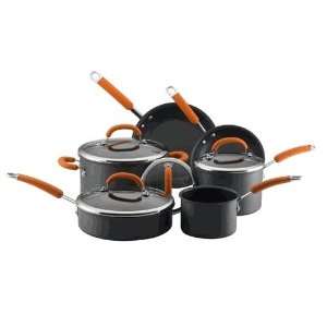  Rachael Ray 10pc Hard Anodized Cookware Set (Orange 