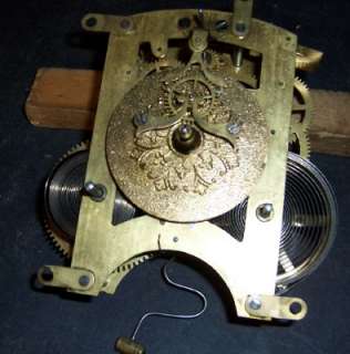   CLOCK MOVEMENT  OUTSIDE ESCAPEMENT   FANCY BRAS DIAL  PARTS  