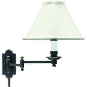   Sconce with Swinging Lamp, Oil Rubbed Bronze with Off White Soft Shade