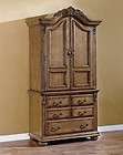 Traditional Formal Style TV Armoire Dark Oak Finish Fur