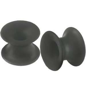  0G 0 gauge 8mm   Black Color Implant grade silicone Double 