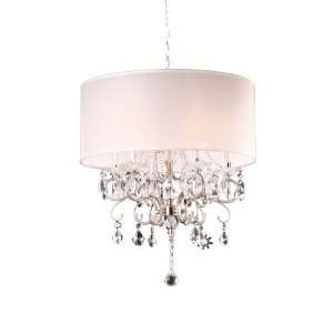   Modern Contemporary Crystal Silver Chandelier (Wide)
